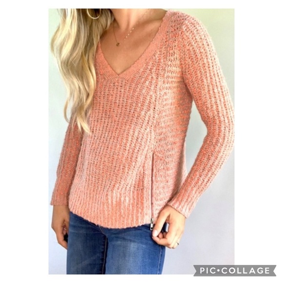 Anthropologie Moth Boucle Zipper V-neck Sweater Size Small - Picture 3 of 15